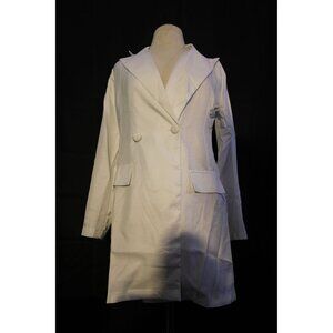 White Lab Coat Style Top Medium
